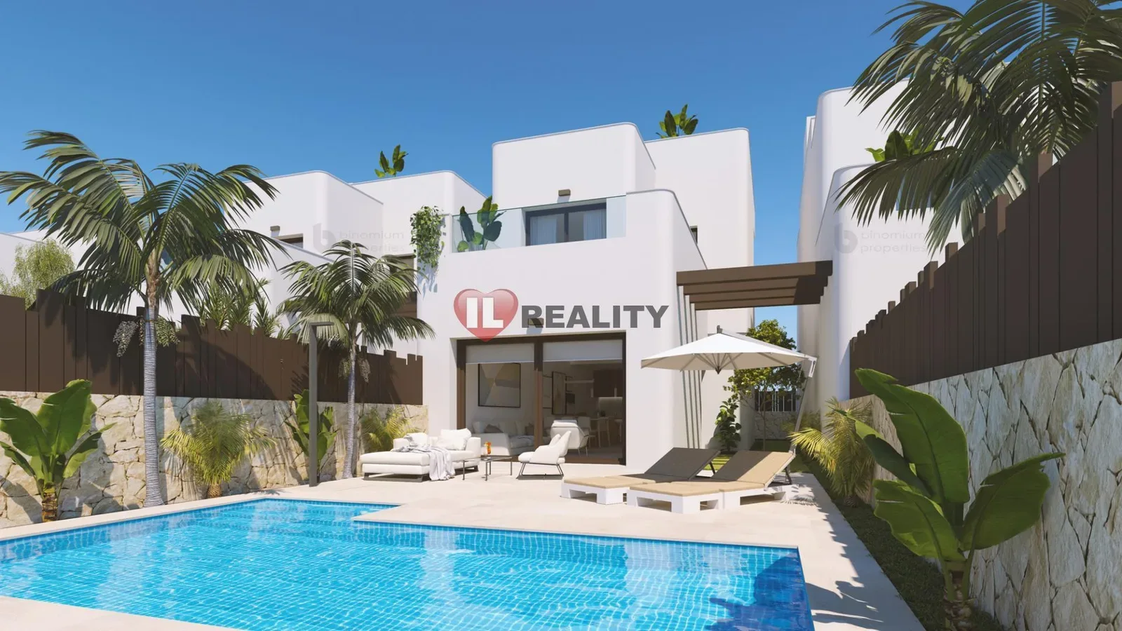 Prodej moderní vily 4+kk, bazén, pozemek 265m2, Mil Palmeras — fotografie 1